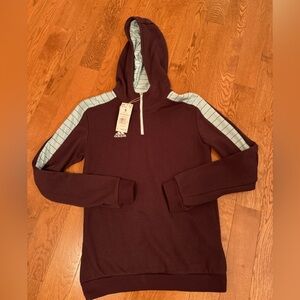 Brand New Adidas Women’s 1/4 Zip Trio Hoodie Hoody Pullover Size Small Plum